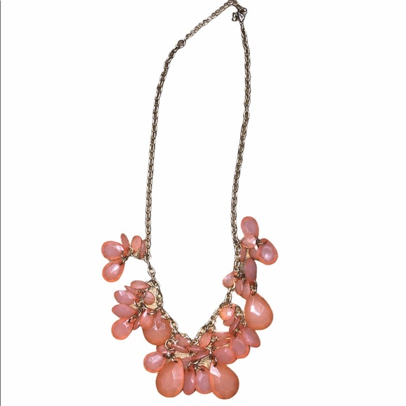 Pretty peach stone tear drop costume necklace - Picture 1 of 1